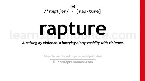 how to pronounce rapture|Rapture Definition & Meaning .